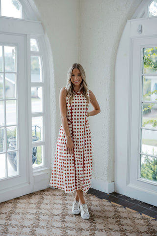 Entro Gingham Scalloped Top