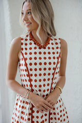 Entro Polka Dot Midi in Ecru Rust