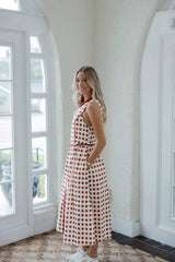 Entro Polka Dot Midi in Ecru Rust