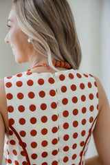 Entro Polka Dot Midi in Ecru Rust