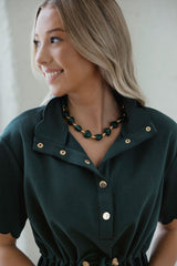 Entro Olive Mini Drawstring Dress