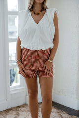 Entro Check Print Shorts in Rust