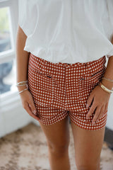 Entro Check Print Shorts in Rust