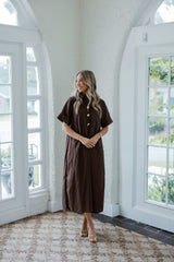 Entro Maple Button Front Maxi Dress