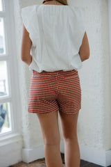 Entro Check Print Shorts in Rust
