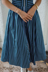 Entro Mixed Blues Midi Dress