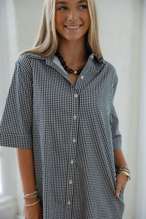 Karlie Check Shirt Dress Short