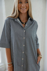 Karlie Check Shirt Dress Short