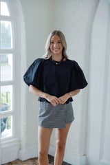 Entro Black Puff Sleeve Top