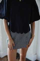 Entro Black Puff Sleeve Top