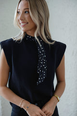 Entro Polka Dot Tie Top