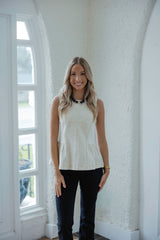 Entro Ecru Sleeveless Blouse