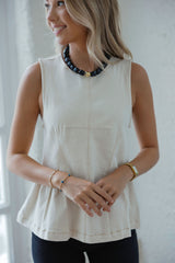 Entro Ecru Sleeveless Blouse