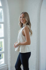 Entro Ecru Sleeveless Blouse