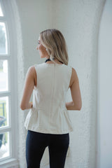 Entro Ecru Sleeveless Blouse