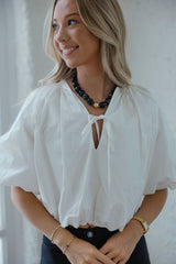 Karlie Bubble Top in White