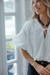 Karlie Bubble Top in White