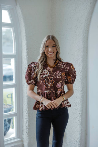 Entro Gingham Scalloped Top
