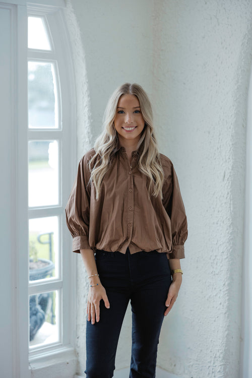Karlie Brown Poplin Bubble Top