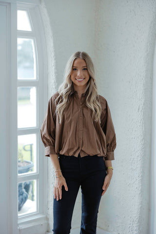 Entro Gingham Scalloped Top