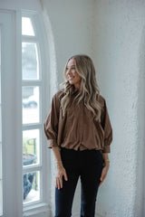 Karlie Brown Poplin Bubble Top