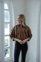 Karlie Brown Poplin Bubble Top