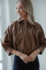 Karlie Brown Poplin Bubble Top