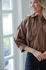 Karlie Brown Poplin Bubble Top