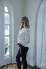 Karlie Pearl Collar Poplin Top