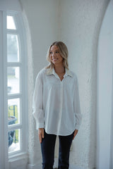 Karlie Pearl Collar Poplin Top