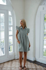 Entro Olive Gingham Ruffle Mini