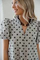 Entro Polka Dot Maxi Dress in Brown