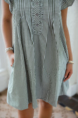 Entro Olive Gingham Ruffle Mini