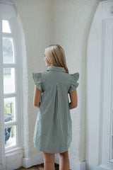 Entro Olive Gingham Ruffle Mini
