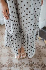 Entro Polka Dot Maxi Dress in Brown
