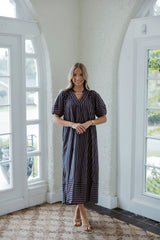 Entro Harbor Stripe Maxi in Blue and Brown