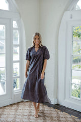 Entro Harbor Stripe Maxi in Blue and Brown