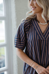 Entro Harbor Stripe Maxi in Blue and Brown