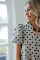 Entro Polka Dot Maxi Dress in Brown
