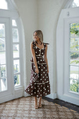 Entro Tiered Polka Dot Maxi Dress