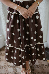 Entro Tiered Polka Dot Maxi Dress
