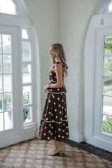 Entro Tiered Polka Dot Maxi Dress