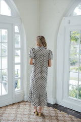 Entro Polka Dot Maxi Dress in Brown