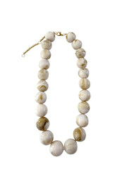 Carter Chunky Beaded Necklace - Cream