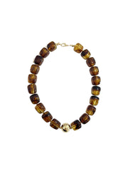 Massey Chunky Beaded Necklace - Tortoise
