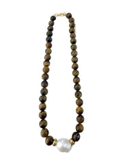 Brenna Brown Beaded Necklace with Pearl Accent
