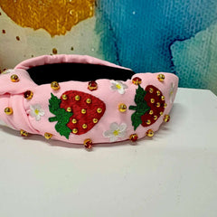 8.28 Boutique:Brianna Cannon,Brianna Cannon Child Size Embroidered Strawberry Headband,headband