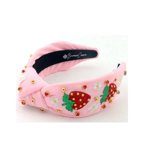 8.28 Boutique:Brianna Cannon,Brianna Cannon Adult Size Embroidered Strawberry Headband,headband
