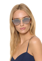 Krewe BEAU NYLON Granita 18K Sunglasses