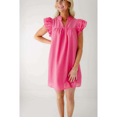 8.28 Boutique:8.28 Boutique,Azalea Gingham Dress in Hot Pink,Dress